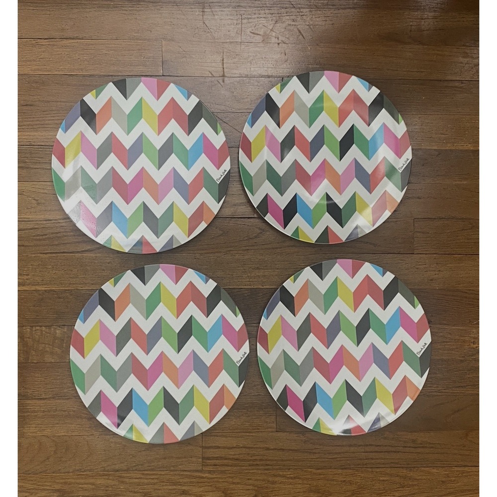 French Bull 11 inch Ziggy Melamine Plates - includes 4 dinner plates - Geometric